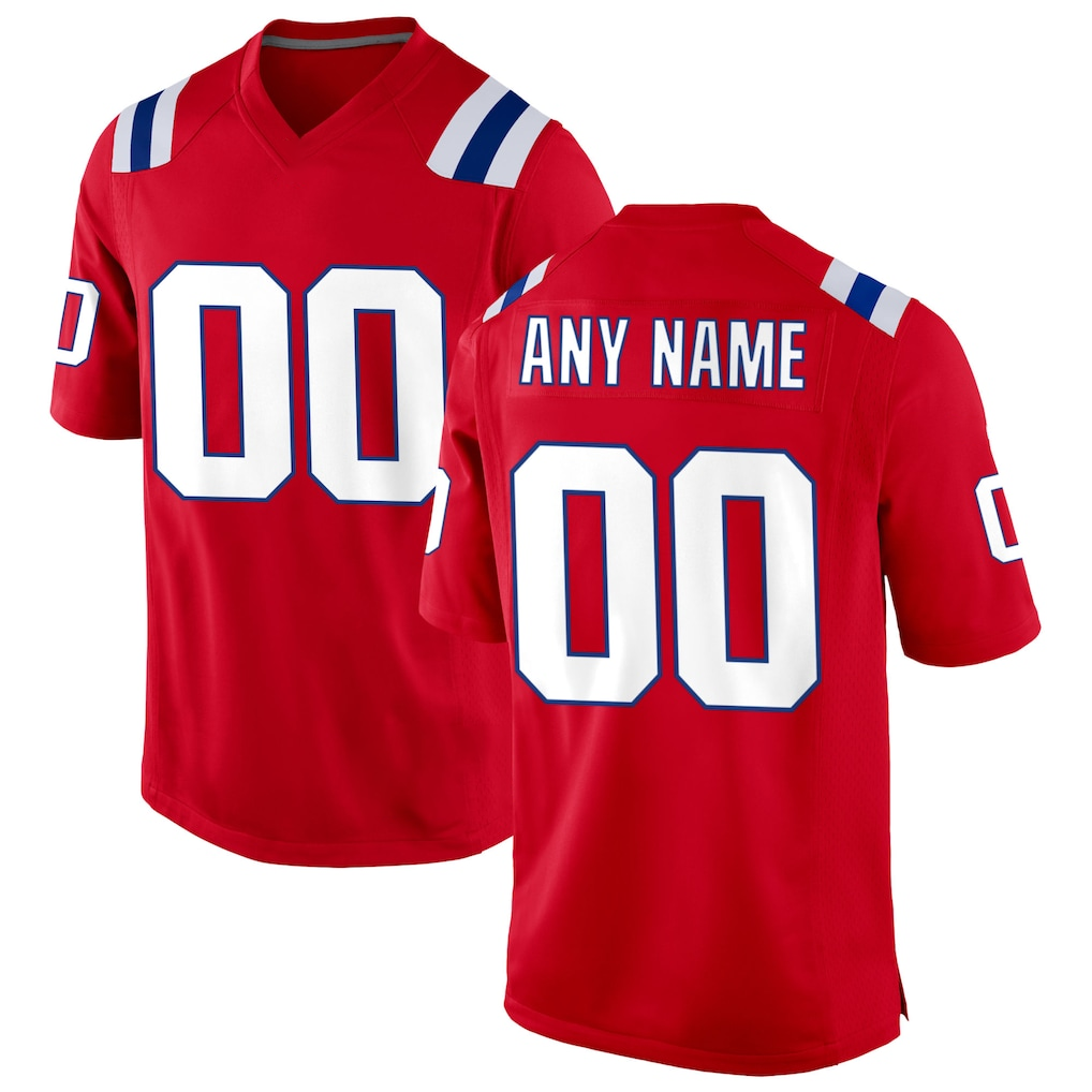 Kooe Custom NE.Patriots  Red Alternate Stitched Jerseys