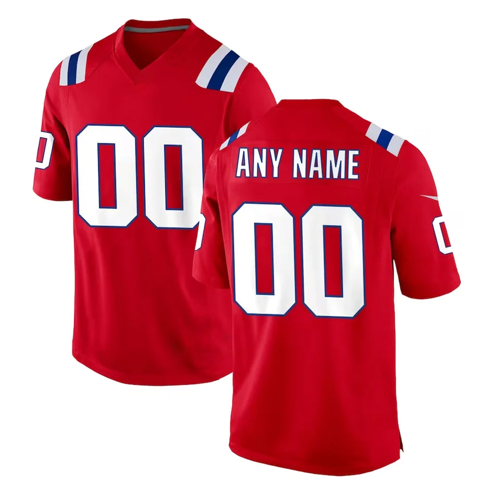 Kooe Custom NE.Patriots Red Home Game Any Name & Numbers Stitched Jerseys
