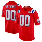 Kooe Custom NE.Patriots  Red Super Bowl LX Patch Game Stitched Jerseys