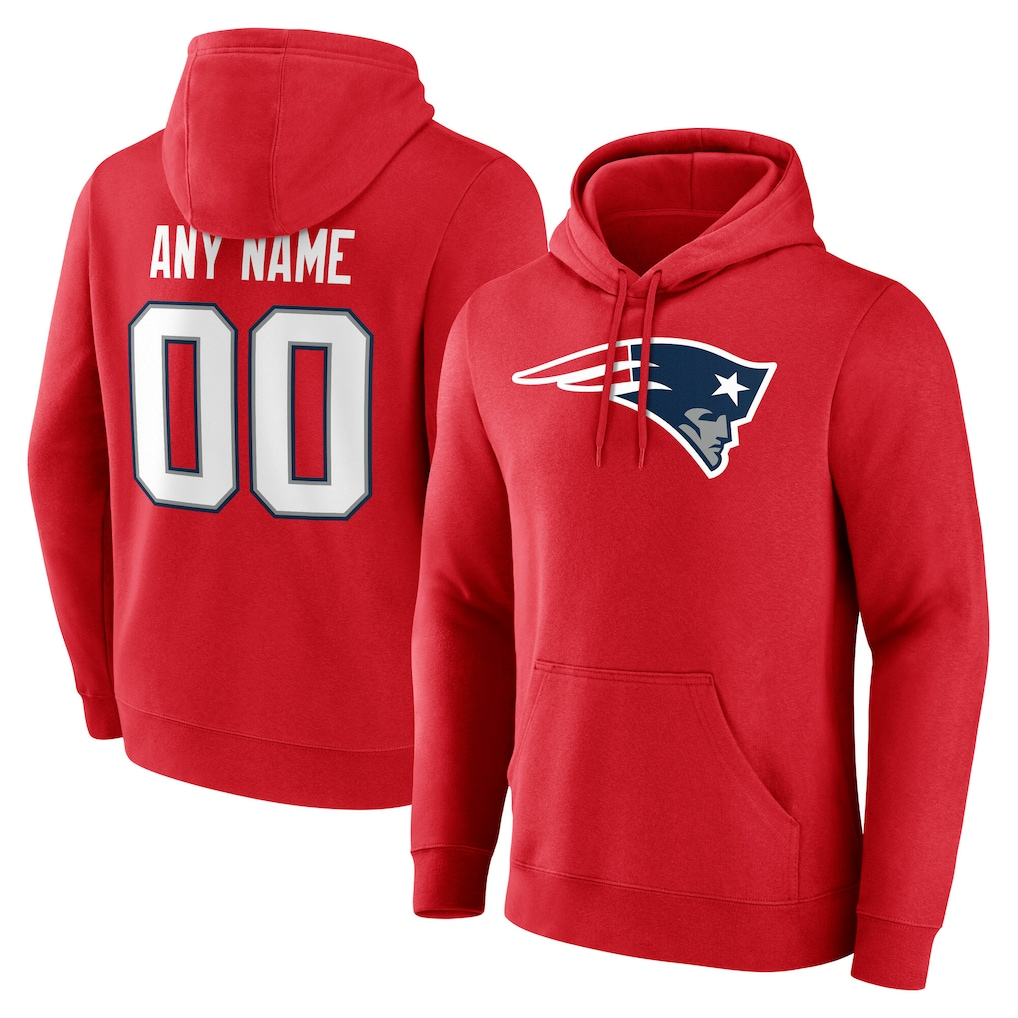 Kooe Custom NE.Patriots Red Team Authentic Personalized Name & Number Hoodie Stitched Jerseys