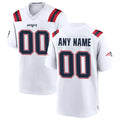 Kooe Custom NE.Patriots White Home Game Any Name & Numbers Stitched Jerseys