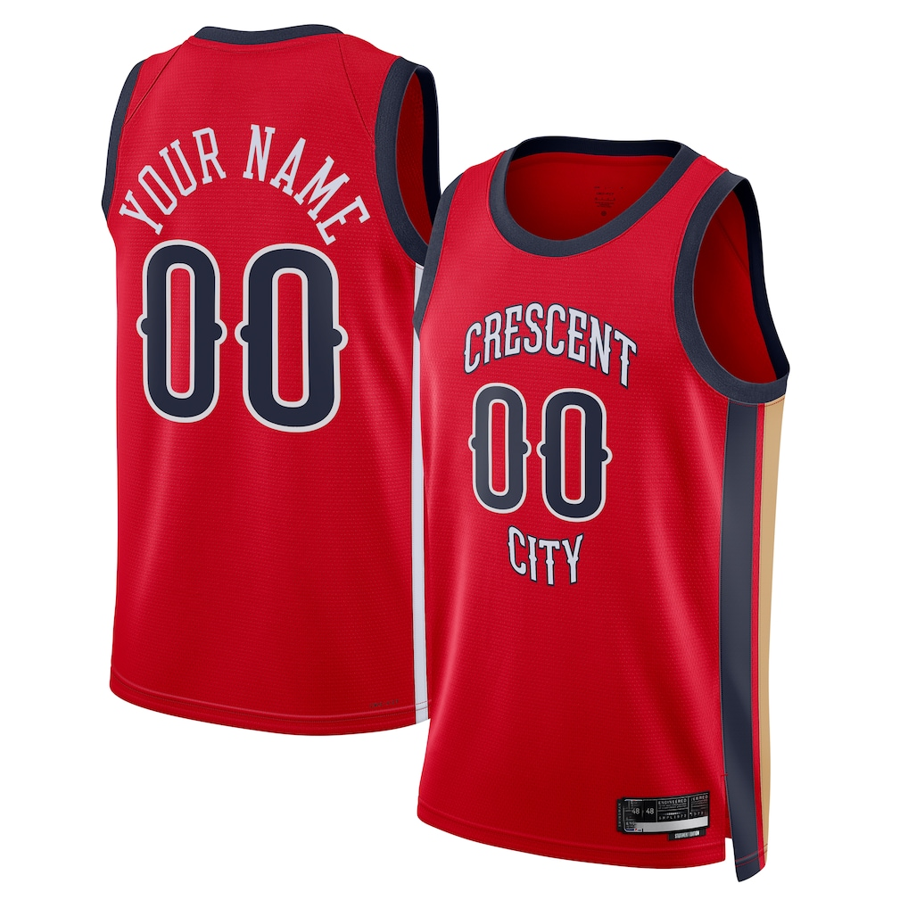 Kooe Custom NO.Pelicans Jordan Brand Red Swingman Stitched Jerseys- Statement Edition