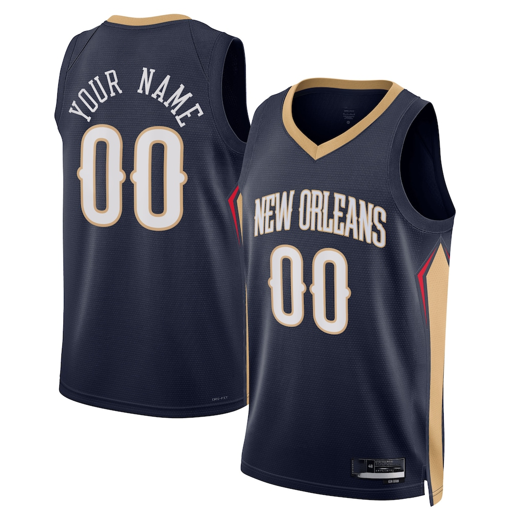 Kooe Custom NO.Pelicans Navy 2022-2023 Swingman Stitched Jerseys- Icon Edition
