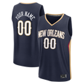Kooe Custom NO.Pelicans Navy Fast Break Stitched Jerseys- Icon Edition