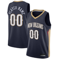 Kooe Custom NO.Pelicans Navy Swingman Stitched Jerseys- Icon Edition