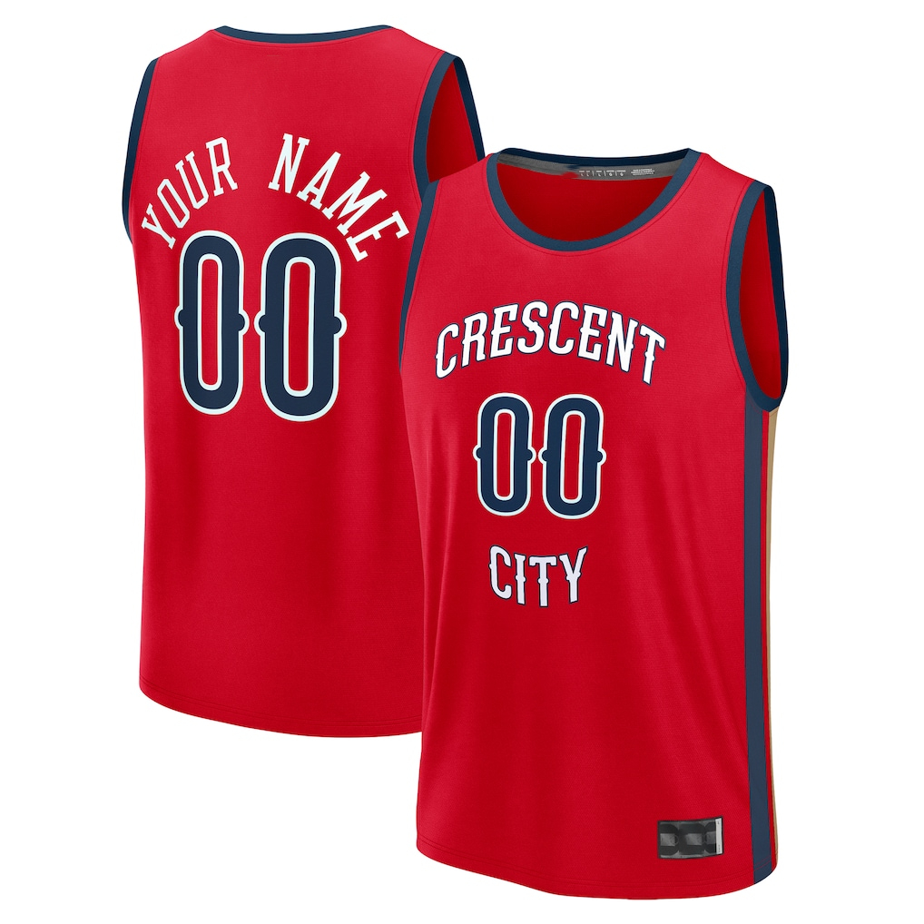 Kooe Custom NO.Pelicans Red Fast Break Stitched Jerseys- Statement Edition