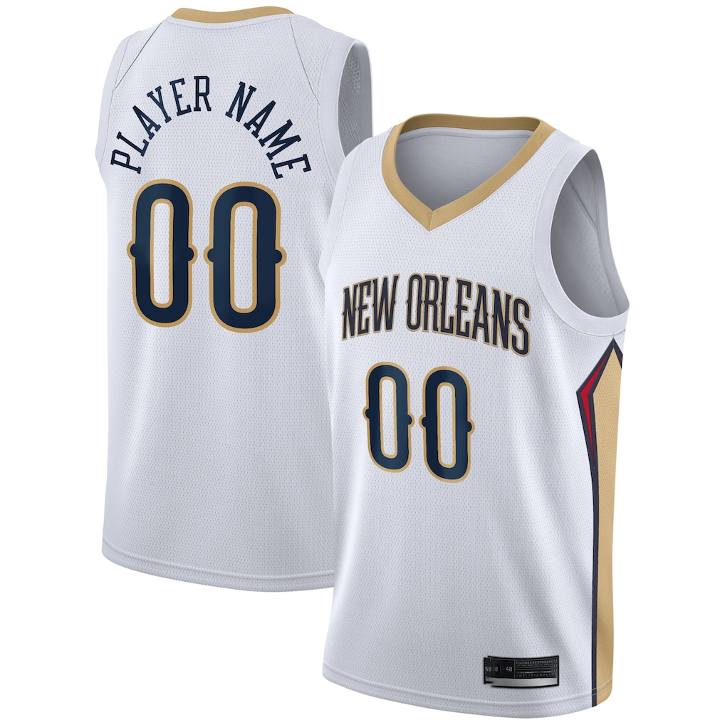 Kooe Custom NO.Pelicans White 2020-2021 Swingman Stitched Jerseys- Association Edition