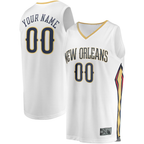 Kooe Custom NO.Pelicans White Fast Break Stitched Jerseys- Association Edition