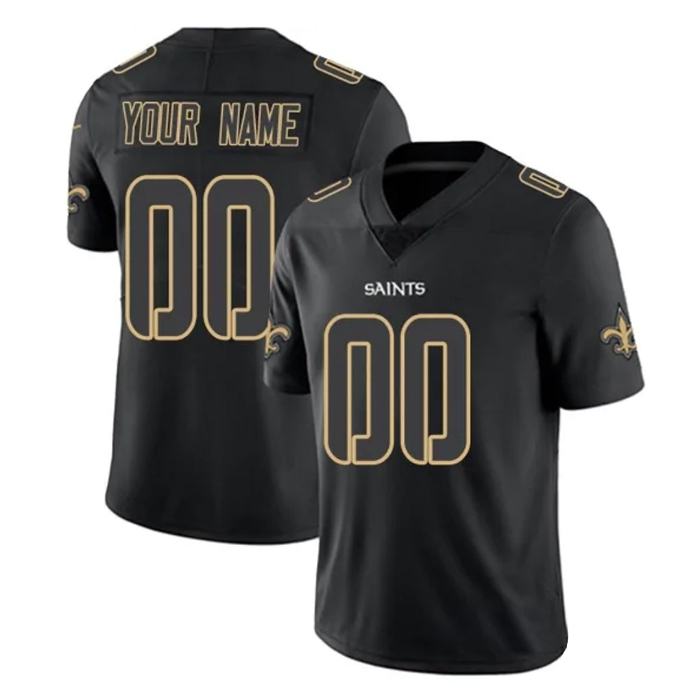 Kooe Custom NO.Saints Black Impact Limited Home Game Any Name & Numbers Stitched Jerseys