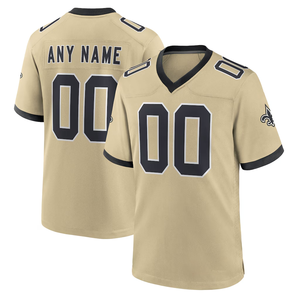 Kooe Custom NO.Saints Gold Gameday Golds Alternate Game Stitched Jerseys