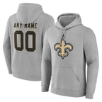 Kooe Custom NO.Saints Gray Team Authentic Personalized Name & Number Hoodie Stitched Jerseys