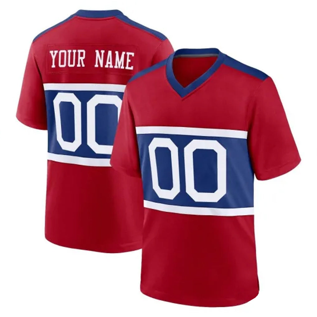Kooe Custom NY.Giants Red Century Home Game Any Name & Numbers Stitched Jerseys