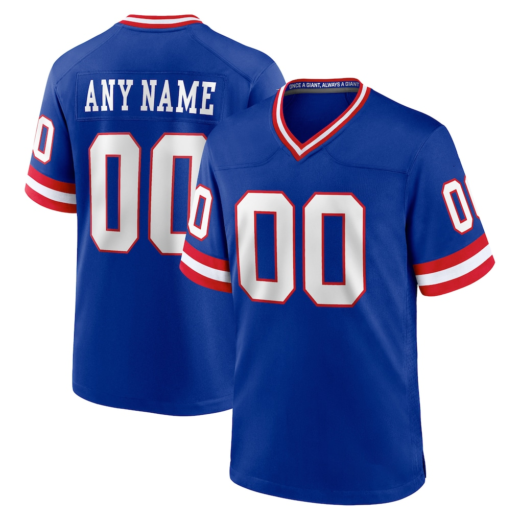 Kooe Custom NY.Giants Royal Classic Game Stitched Jerseys