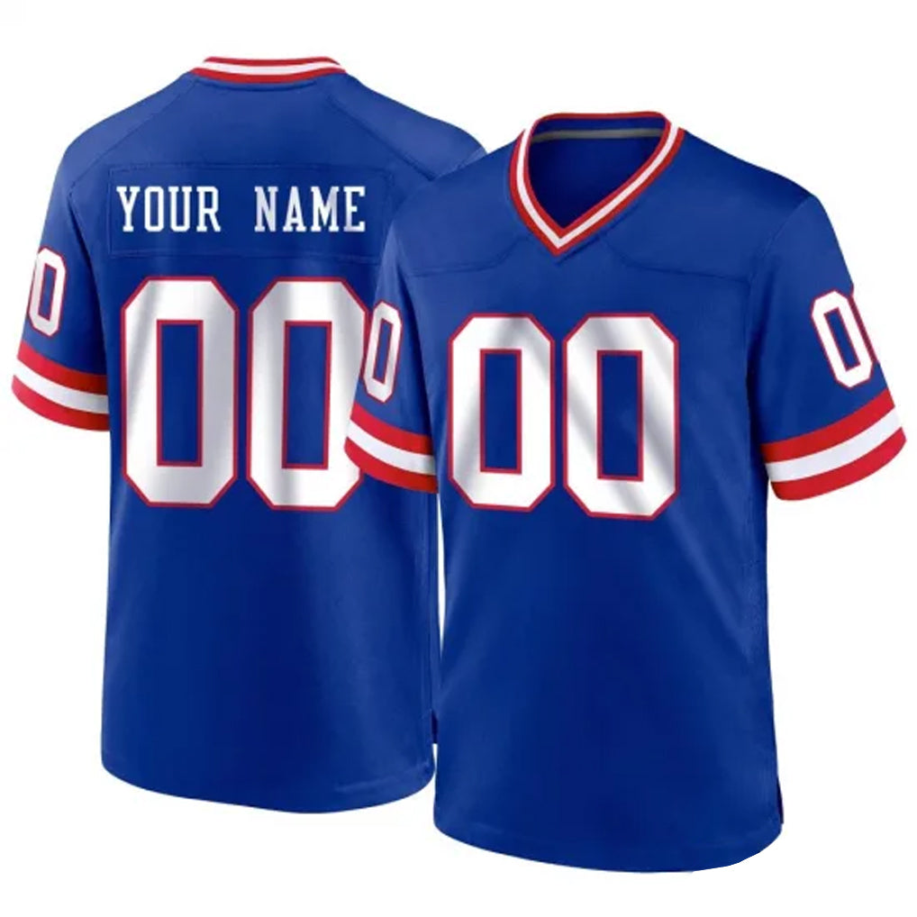 Kooe Custom NY.Giants Royal Classic Home Game Any Name & Numbers Stitched Jerseys