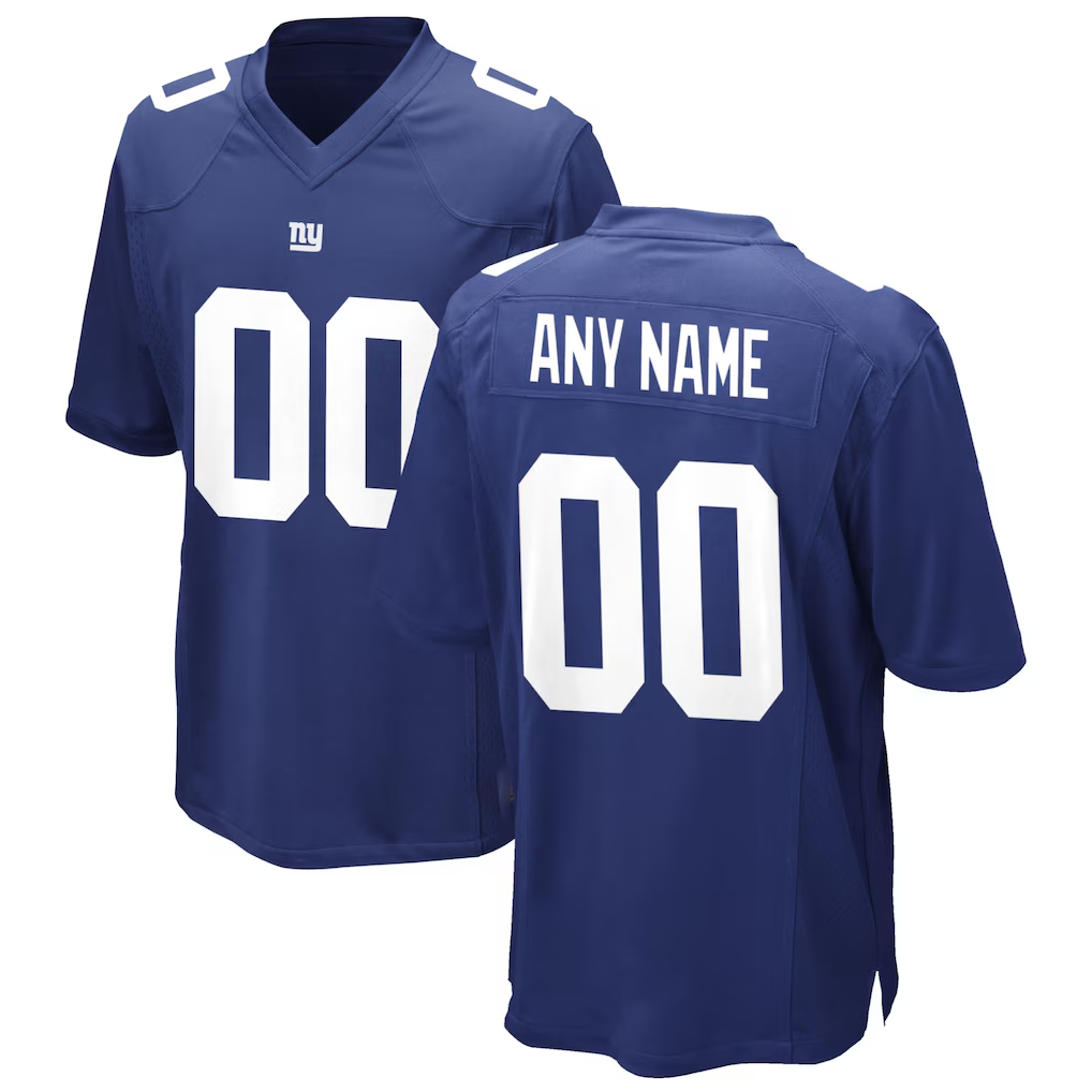 Kooe Custom NY.Giants Royal Game Stitched Jerseys
