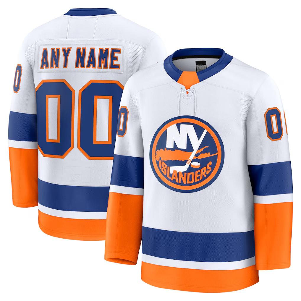 Kooe Custom NY.Islanders White Away Premium Jerseys