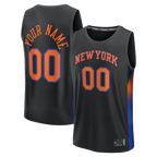 Kooe Custom NY.Knicks  Black Fast Break Jerseys - Icon Edition