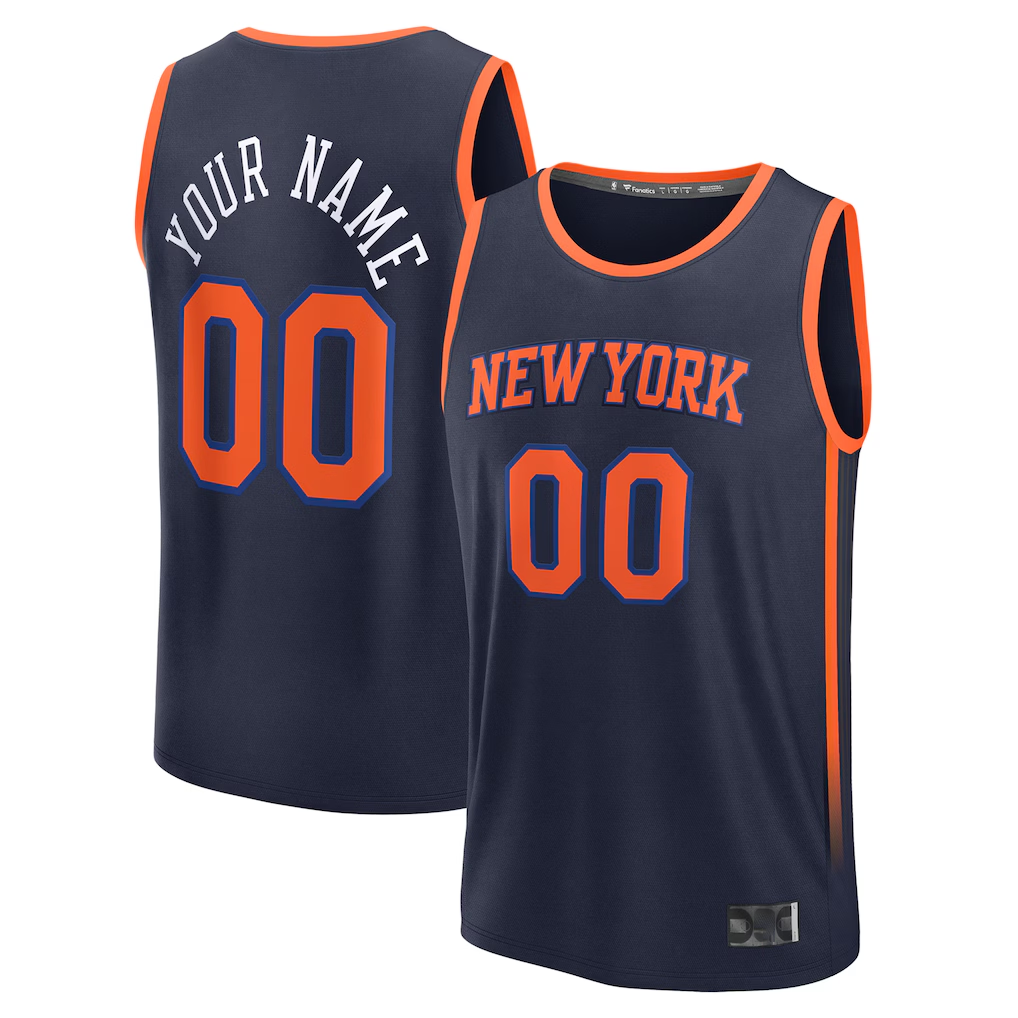 Kooe Custom NY.Knicks  Navy Fast Break Jerseys - Statement Edition