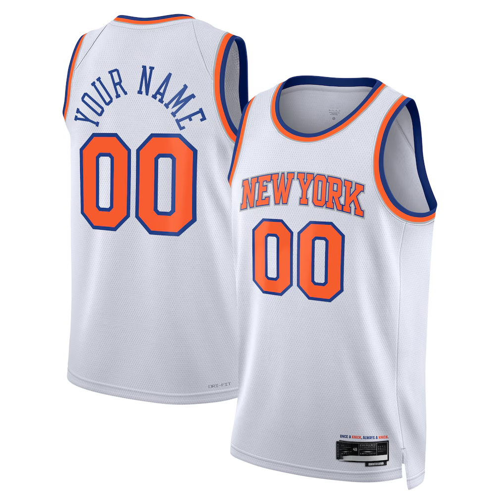 Kooe Custom NY.Knicks White Swingman Jerseys - Association Edition