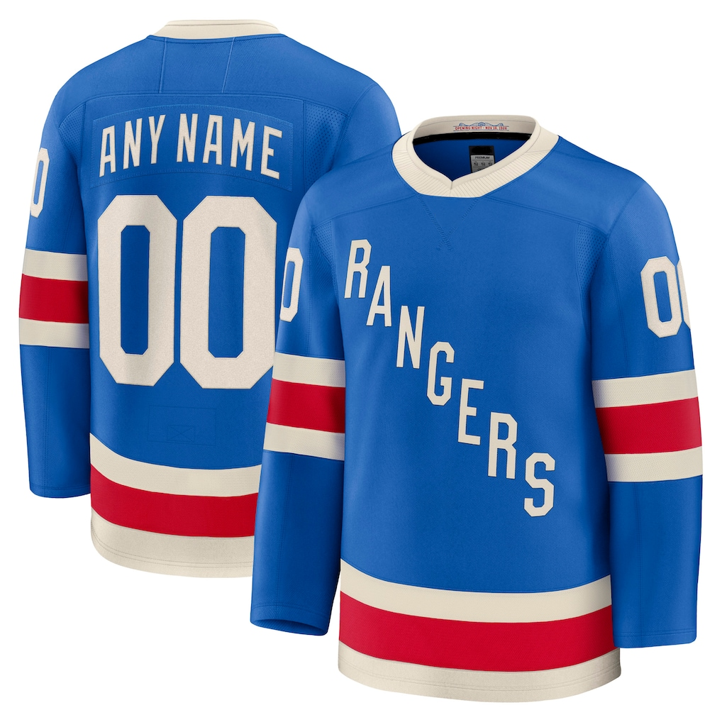 Kooe Custom NY.Rangers Blue Centennial Premium Jerseys