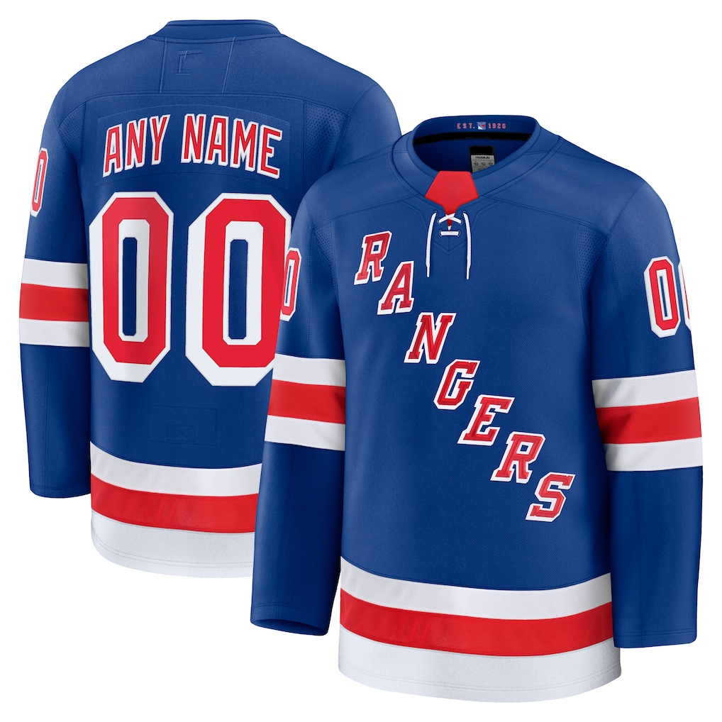 Kooe Custom NY.Rangers Royal Home Premium Jerseys