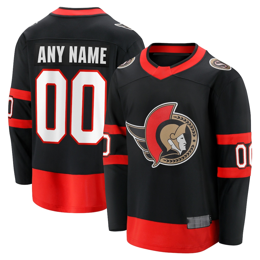 Kooe Custom O.Senators Black Home Breakaway Jerseys