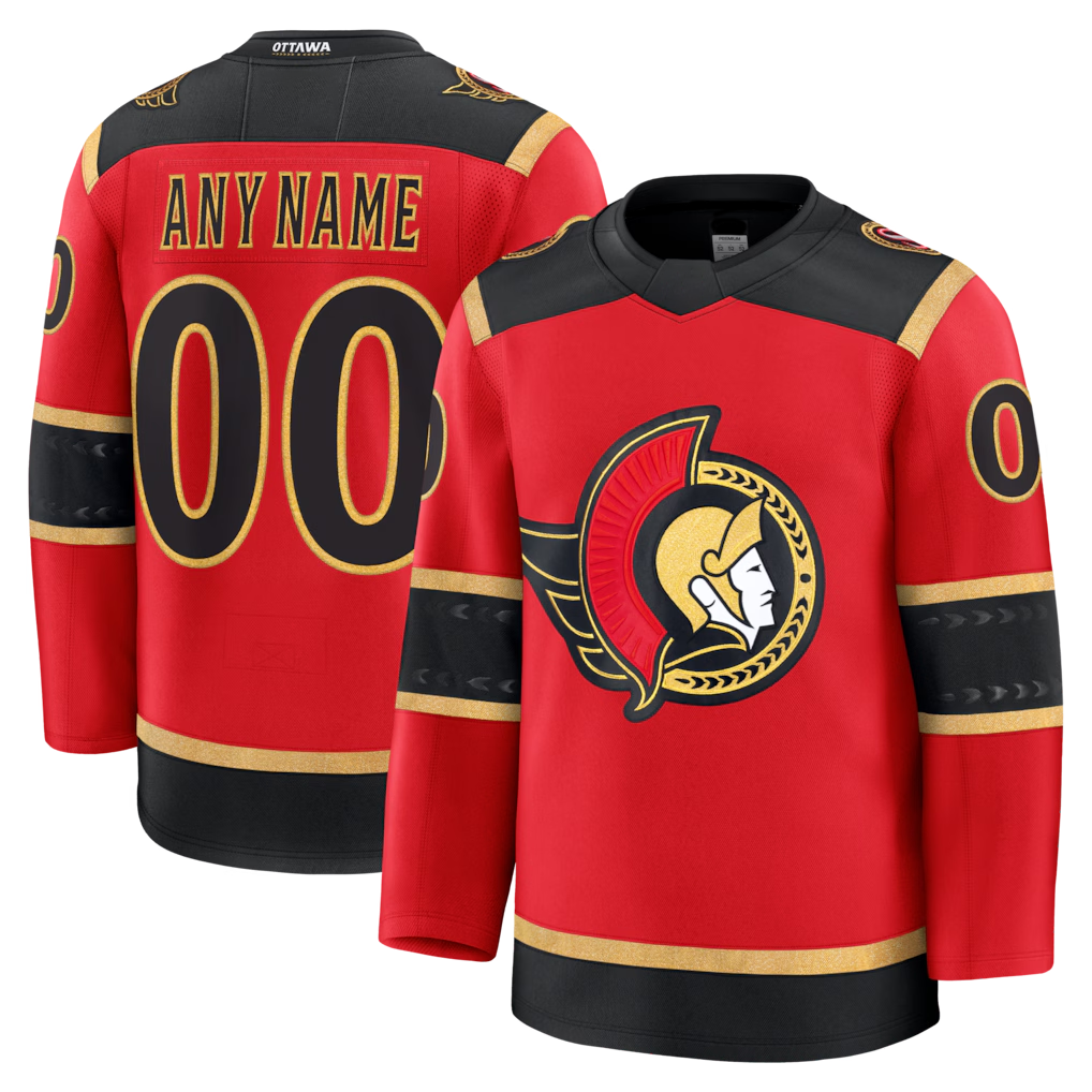 Kooe Custom O.Senators Red Alternate Premium Jerseys