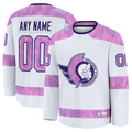 Kooe Custom O.Senators White 2024 Hockey Fights Cancer Practice Jerseys