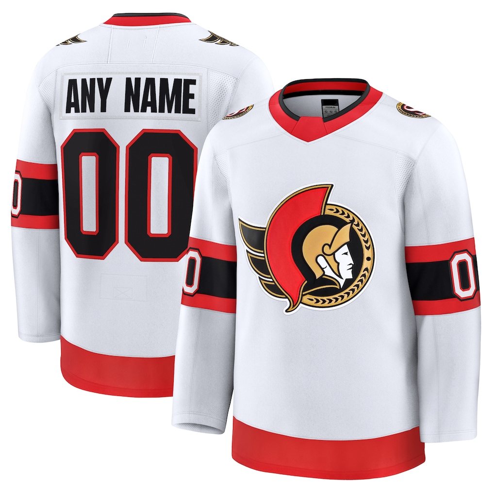 Kooe Custom O.Senators White Away Premium Jerseys