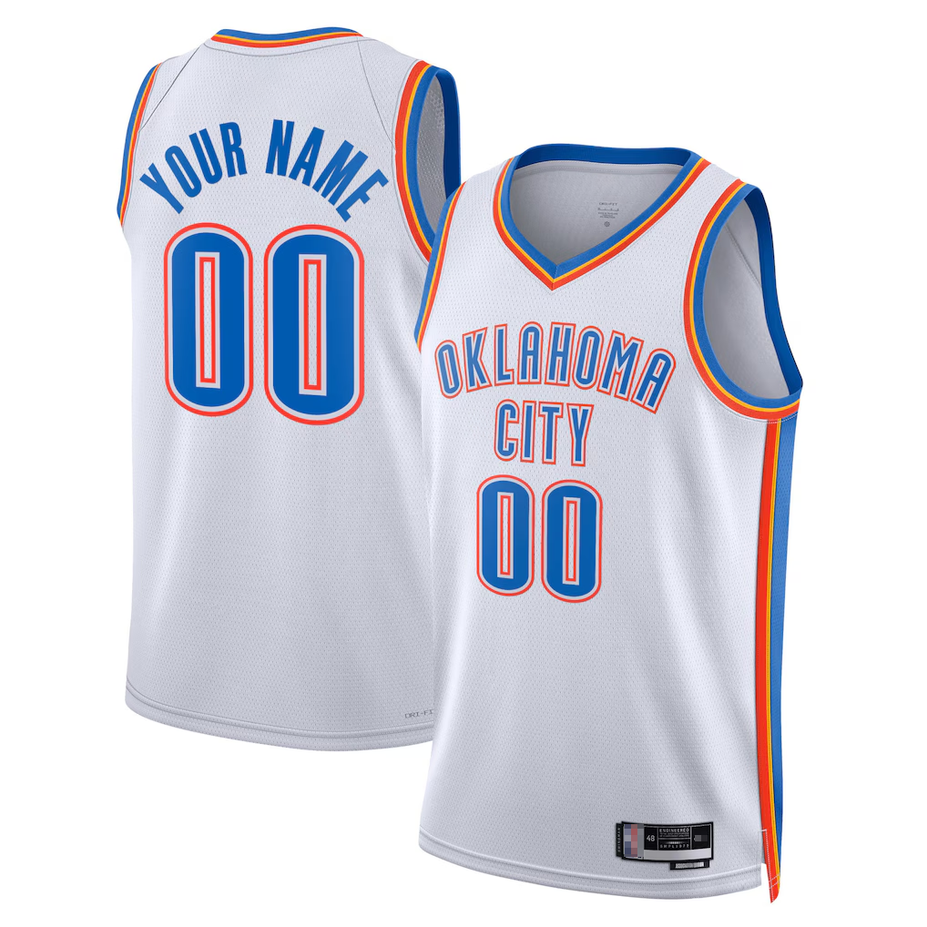 Kooe Custom OC.Thunder White Swingman Stitched Jerseys- Association Edition