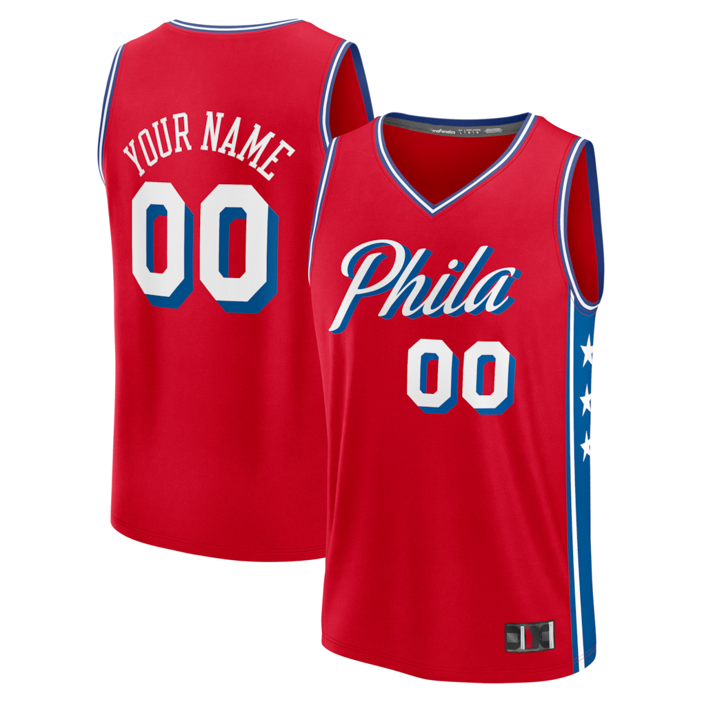 Kooe Custom P.76ers Red Fast Break Jerseys - Icon Edition