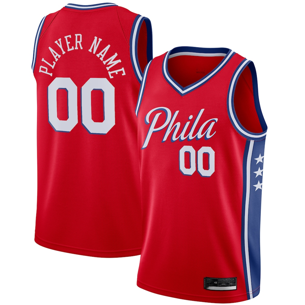 Kooe Custom P.76ers Red Swingman Jerseys - Statement Edition