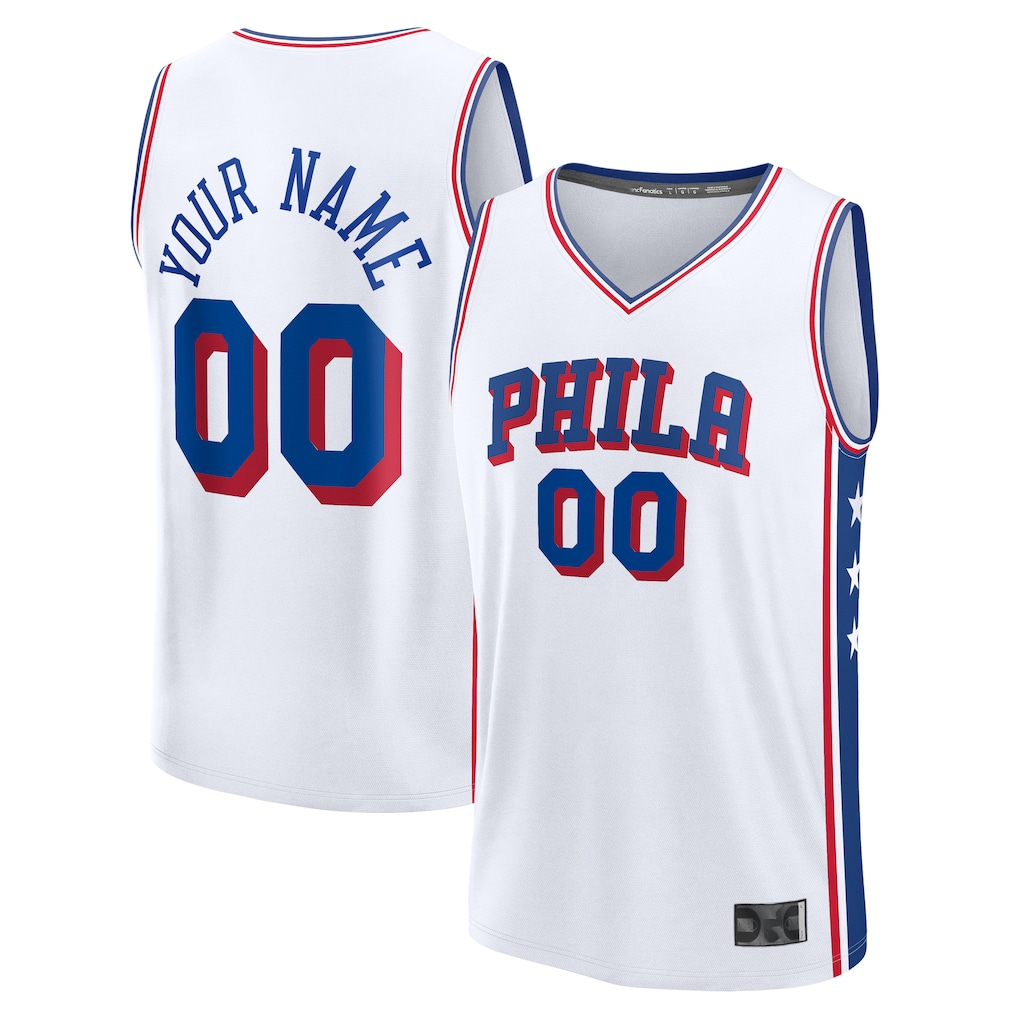 Kooe Custom P.76ers White Fast Break Jerseys - Association Edition