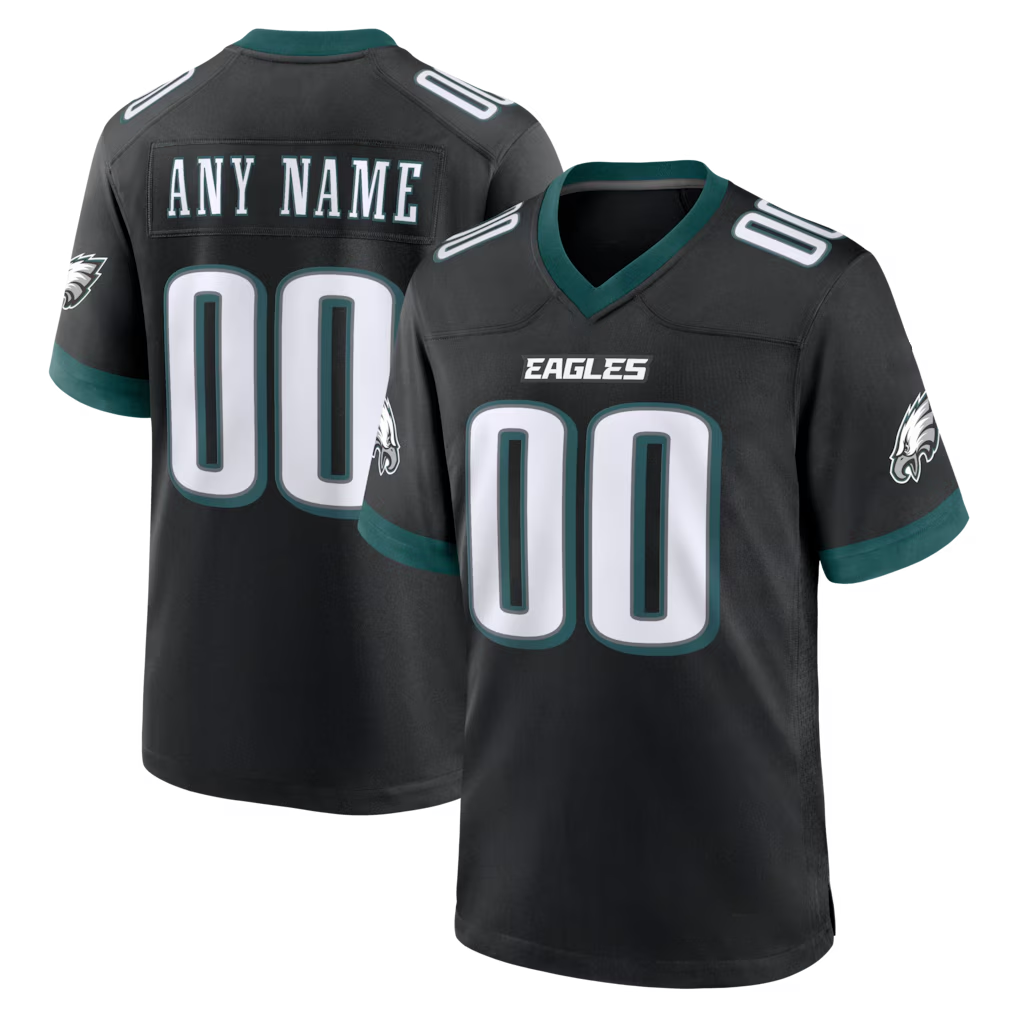 Kooe Custom P.Eagles Black Alternate Game Stitched Jerseys