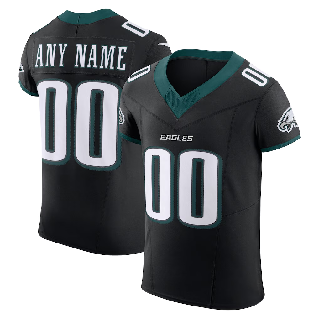 Kooe Custom P.Eagles Black Alternate Vapor F.U.S.E. Elite Stitched Jerseys