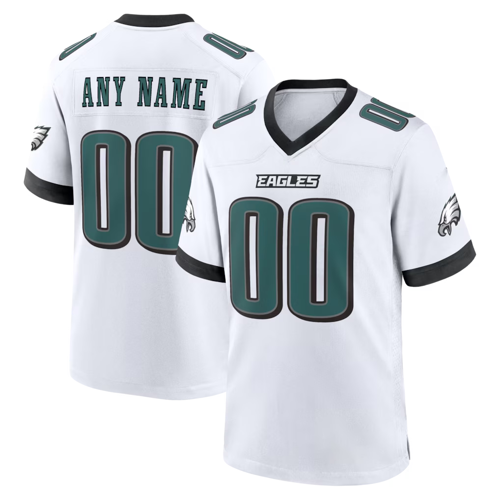 Kooe Custom P.Eagles White White Game Stitched Jerseys
