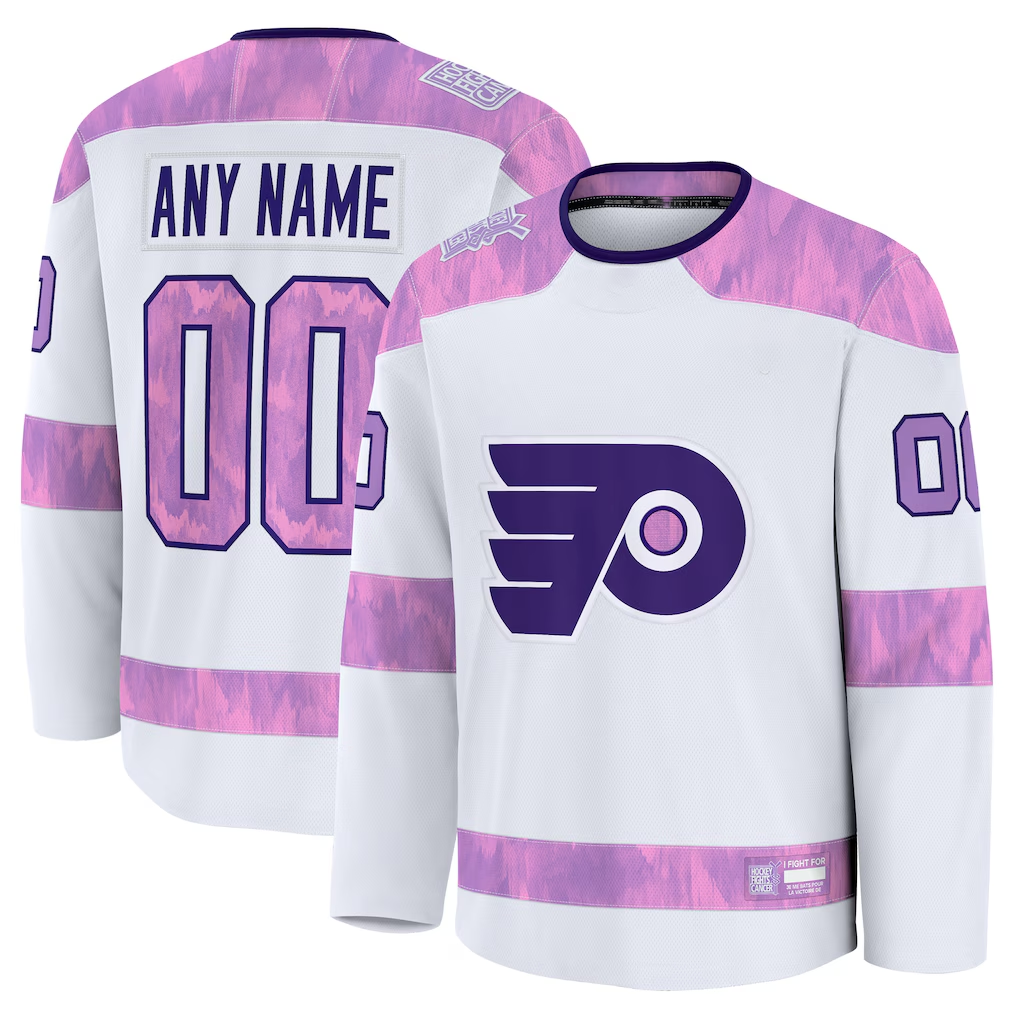 Kooe Custom P.Flyers White 2024 Hockey Fights Cancer Practice Jerseys