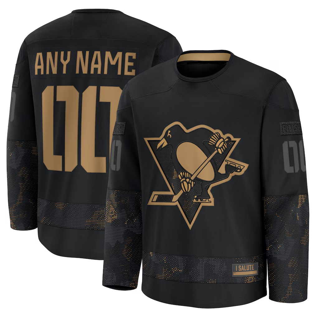 Kooe Custom P.Penguins Black 2024 Military Appreciation Jerseys