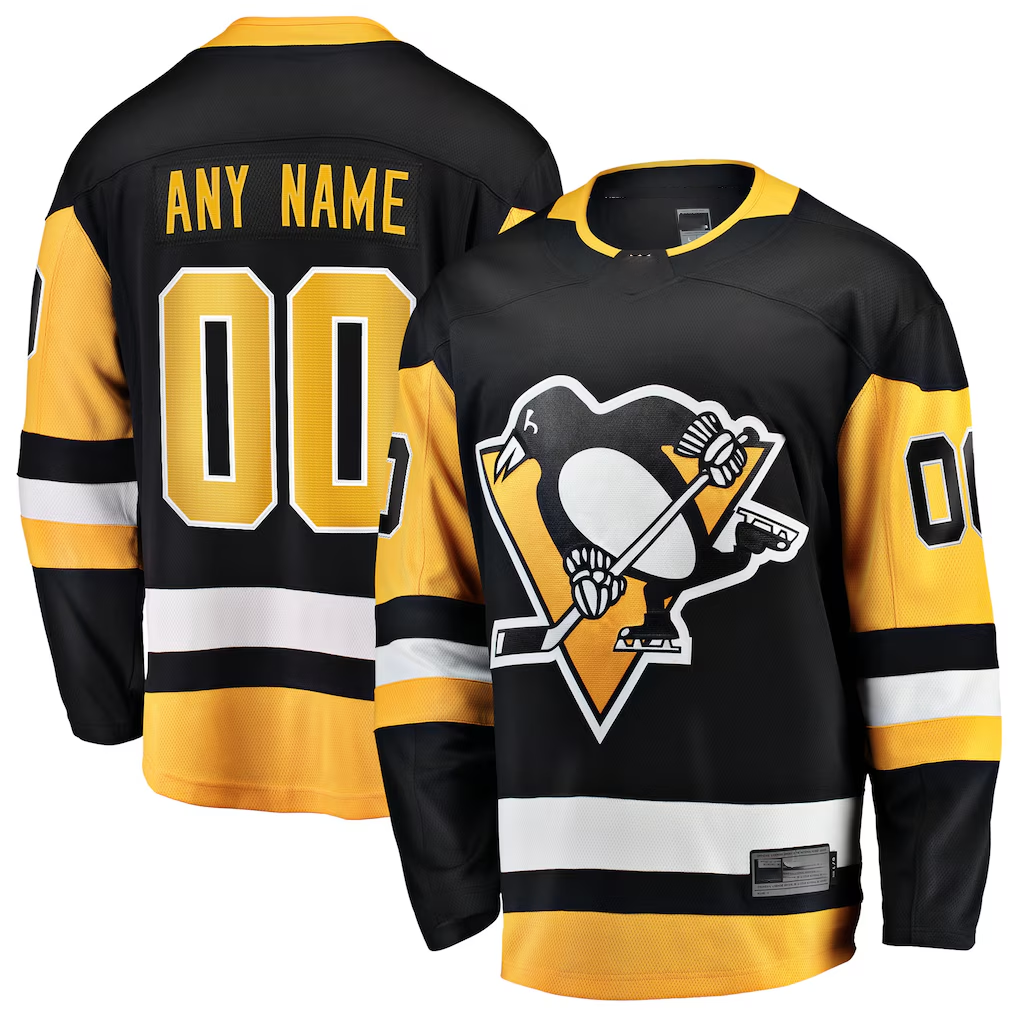 Kooe Custom P.Penguins Black Home Breakaway Jerseys