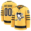 Kooe Custom P.Penguins Gold Alternate Premium Jerseys