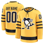 Kooe Custom P.Penguins Gold Alternate Premium Jerseys