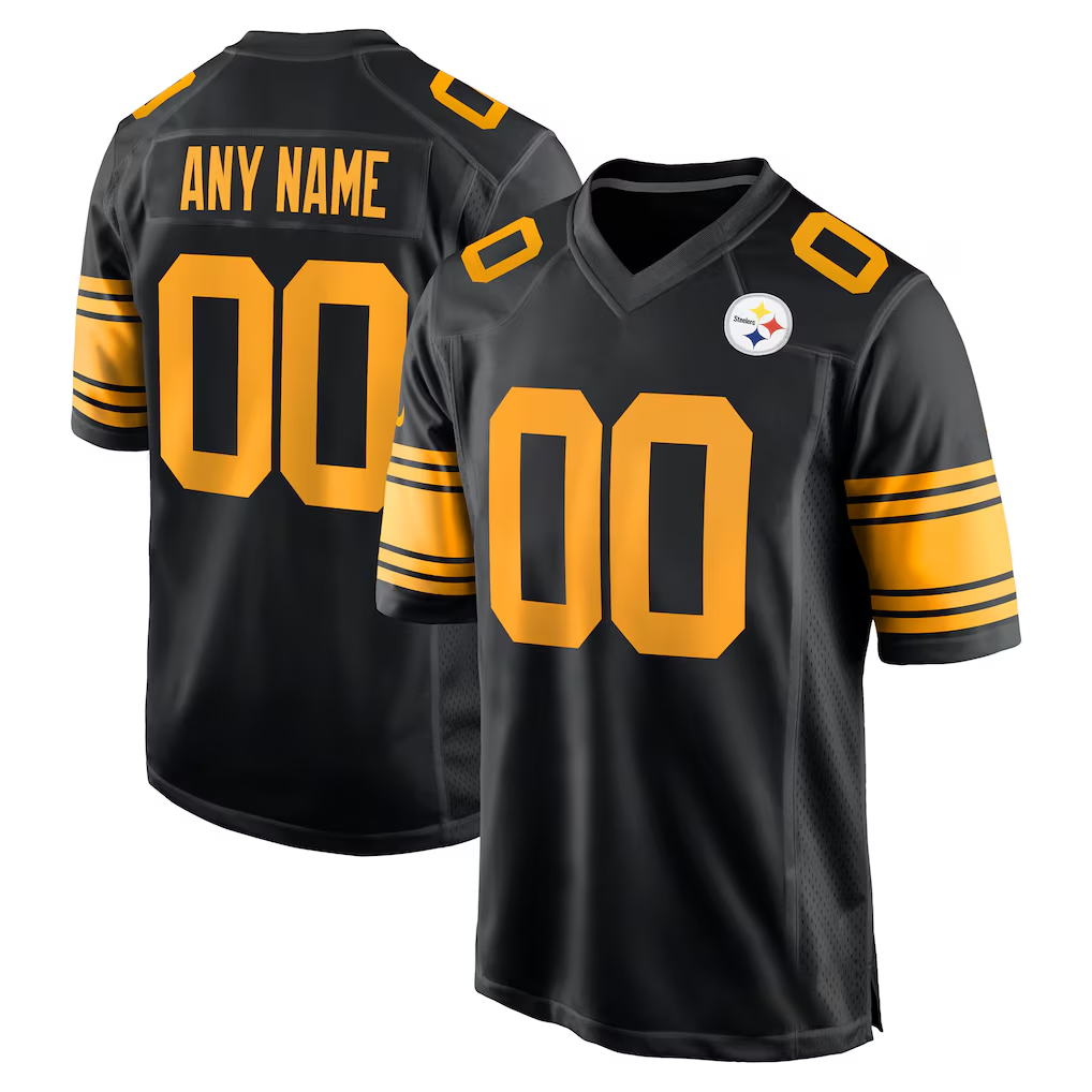 Kooe Custom P.Steelers Black Alternate Game Stitched Jerseys