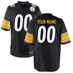 Kooe Custom P.Steelers Black Game Stitched Jerseys