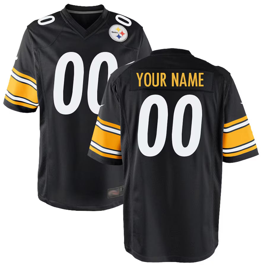Kooe Custom P.Steelers Black Game Stitched Jerseys