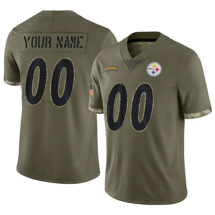 Kooe Custom P.Steelers Salute To Service Limited Olive Stitched Jerseys