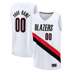 Kooe Custom PT.Blazers Fanatics White Fast Break Replica Jerseys - Association Edition