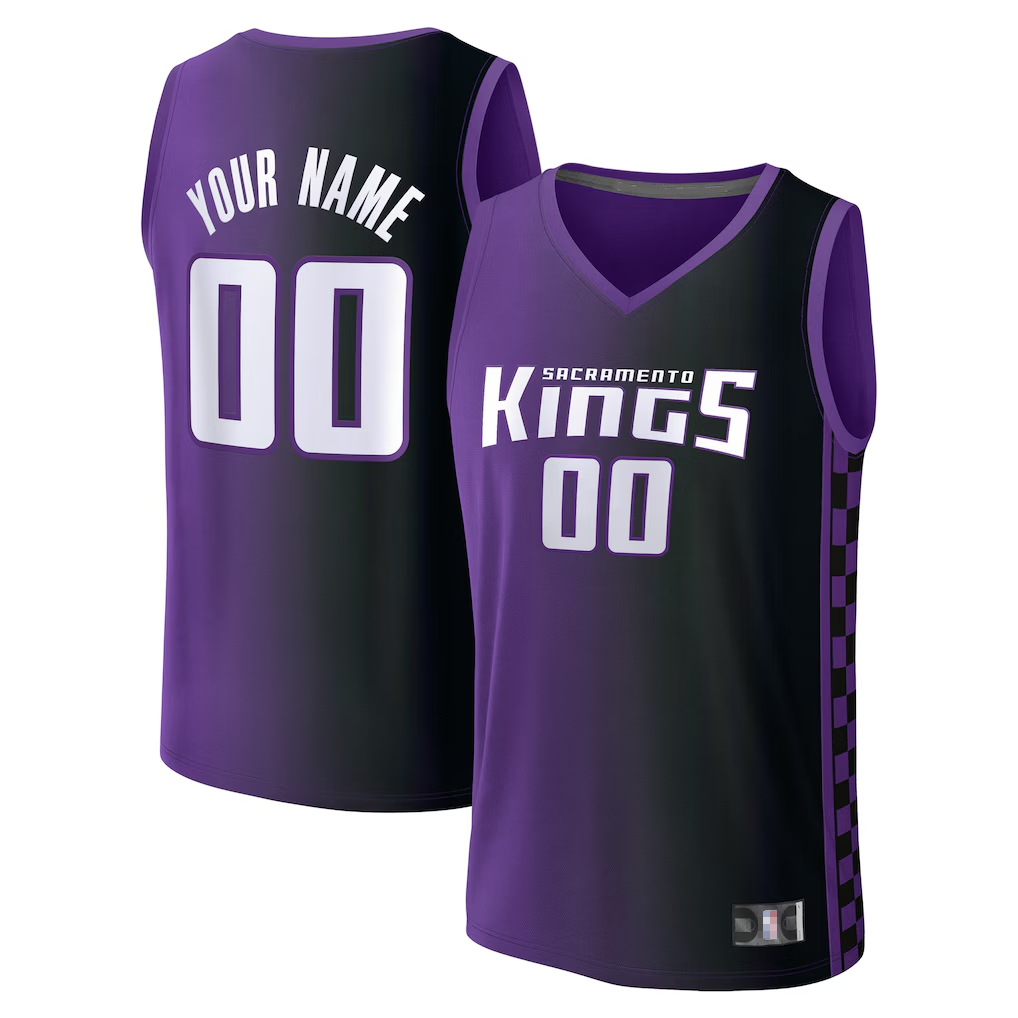 Kooe Custom S.Kings Fanatics Purple Fast Break Replica Jerseys - Statement Edition
