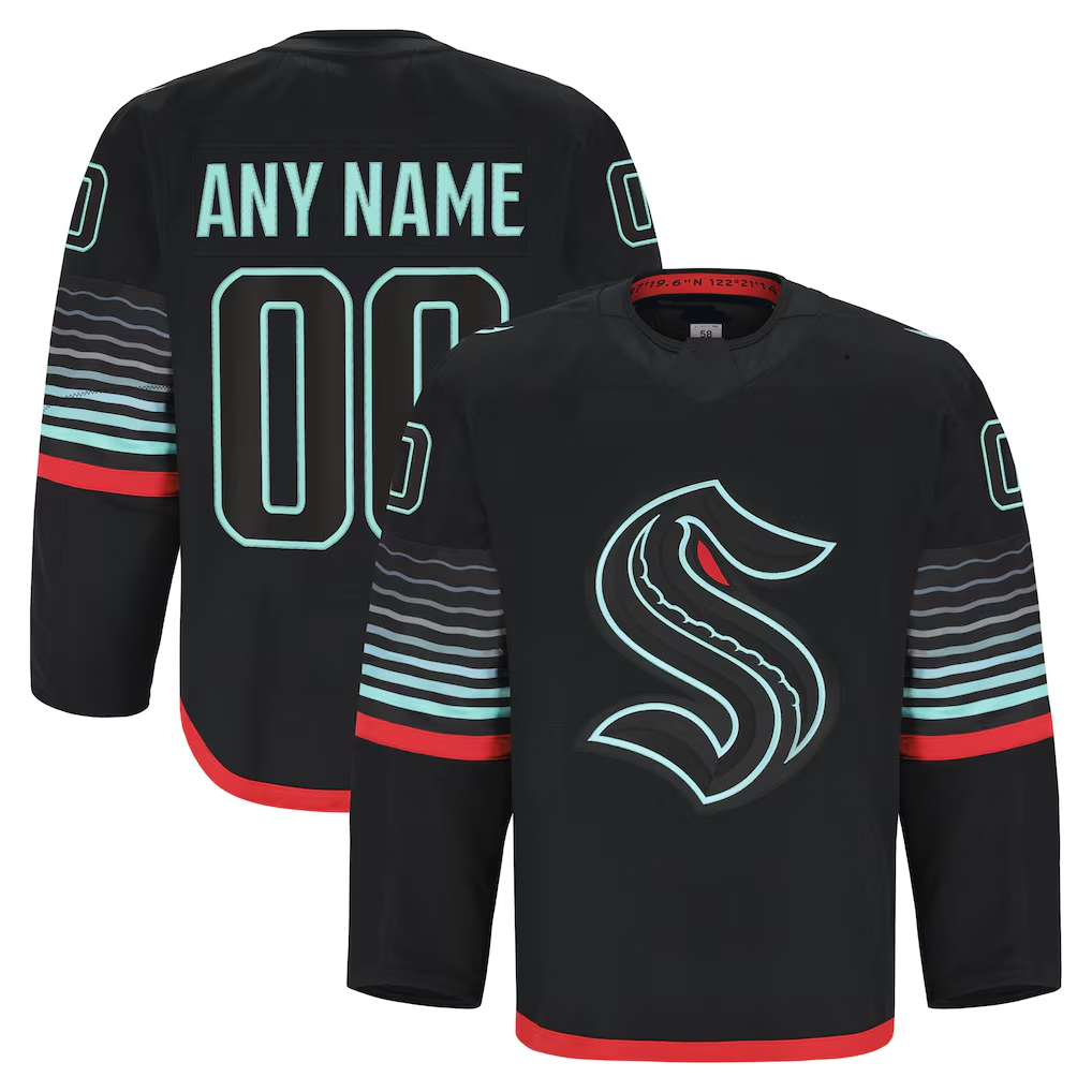Kooe Custom S.Kraken Black Alternate Authentic Pro Jerseys