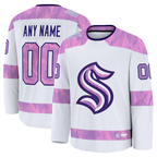 Kooe Custom S.Kraken White 2024 Hockey Fights Cancer Practice Jerseys