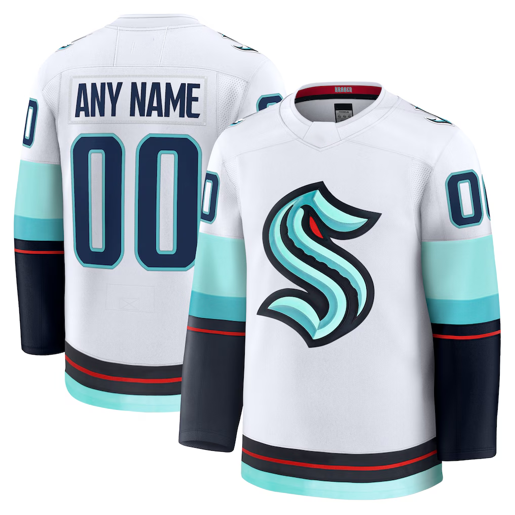 Kooe Custom S.Kraken White Away Premium Jerseys